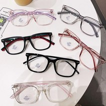 도수없는 초경량 투톤 미러 투명 뿔테 패션 안경 캣아이 작은 얼굴 안경테 남자 여자 블루라이트 차단