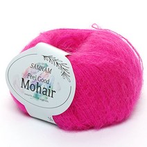 삼남뜨개실 필굿 모헤어 다섯개사면한볼더 모헤어실 울실 부드러운실 겨울실 의류실 목도리실 모자실 합사실, 필굿 모헤어 25g, 36 핫핑크