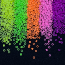 마쓰노 형광 비즈 구슬 공예 재료 반지 팔찌 만들기, 003 Magenta, Luminous 2mm 10g