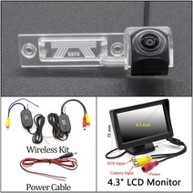 어라운드뷰 후방 사이드 카메라 -HD 1280x720 어안 카메라 폭스바겐 골프 MK4 1997-2005 자동차 차량 주차, 08 Cam 4.3 LCD Wireles