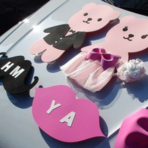 곰돌이 이니셜세트 곰 인형 리본 프로포즈 남친여친 선물 웨딩카장식세트 꾸미기 bear21, C) 곰돌이 이니셜세트 - 핑크, 1개