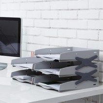 회원가입 각종양식 서류 용지 3단받침대 사무용품 트레이 가입서 오거나이저 관공서 수납함, 1개, 아이보리