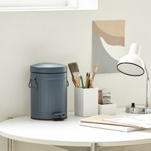 한샘 심플빈티지 페달 휴지통 3L 네이비, 단품, 1개