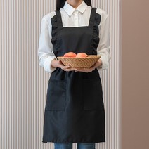 생활공식 프릴 감성 앞치마, 블랙