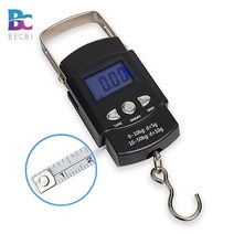 호이스트저울 매다는저울 톤백저울BECBI 110lb/50kg 전자 저울 디지털 낚시 우편 걸이 후크 측정 테이프 Lc, 01 Black
