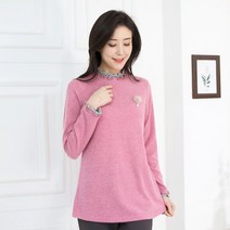 모슬린 엄마옷 반짝이는 은줄 폴라티셔츠 ETP001001 마담 미시옷 중년여성의류 빅사이즈 50대 60대여성옷