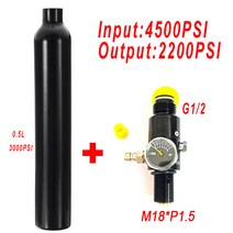 0.5L HPA 탱크 4500PSI 공기 병 레귤레이터 알루미늄 합금 실린더 슈팅 수족관 다이빙, 협력사, 5-8 출력 2200psi