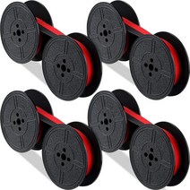한글 타자기 수동 리본 트윈 스풀 잉크 4 팩 대부분의 용, Red Black, 02 Black and Red, Black red