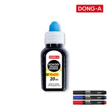 동아 논드라이마카 유성매직 리필잉크 3색 1타스 12입, 블루