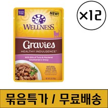 웰니스 캣 헬시 인덜전스 그레이비 참치&고등어 파우치 85g x 12개