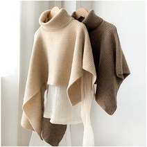 긴목폴라 캐시미어 어깨니트숄 조끼 머플러 페이크 숄