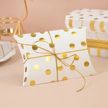 옥수수완충제 종이완충제 친환경포장지 10/20Pcs 베개 사탕 상자 황금 도트 스트라이프 크래프트 종이 선물, 02 Style1_01 10pcs