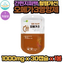 식약처인증 휴대간편한 지퍼백 패키지 혈행 눈 건강 기억력 개선 엔 케어 care엔 오메가3 60정X1봉 1개월분 노르웨이산 정제어유 디알파토코페롤 함유 건강 기능 식품