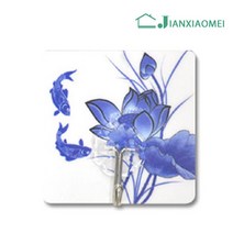 중국 청화백자 초강력 투명 매직 접착식 후크 재사용 가능한, 10pcs