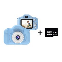 이지드로잉 어린이 키즈 디지털 카메라 사진기 디카 2000만화소 + 32GB SD카드 / 4000만화소+ 32GB SD카드 세트, 20M 블루 카메라 + 32GB SD카드 세트