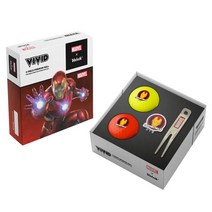 볼빅 마블 3피스 골프공 세트 아이언맨 (볼 2구+그린보수기+볼마커), 골프공 세트 아이언맨 (볼2구+그