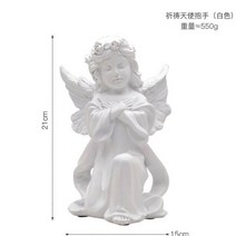 유럽식 빈티지 천사 조각상 캔들 홀더 스타일 북유럽 레트로 귀여운 오브제, AO.포옹 천사-화이트