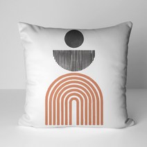 모노기와 보헤미안 미니멀 다크오렌지 모던아트 대형 쿠션커버50x50, 보헤미안[50x50]-2104-066