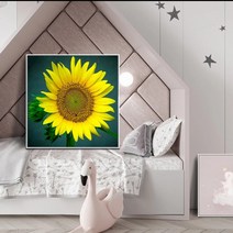 RAUMKUNST 초록빛 해바라기 (스퀘어 2.5mm 3D) 보석십자수, 스퀘어(40cm×40cm)