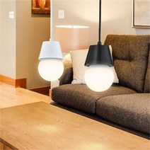 루체아 토네이도 1등 펜던트조명 블랙 화이트 LED 식탁등 인테리어조명, 화이트/전구미포함