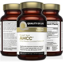 키노코 골드 AHCC 500mg 60캡슐 퀄리티오브라이프 표고버섯균사체 Kinoko