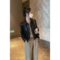 패션고리 여성 카라넥 고급 가죽 숏 자켓 W61