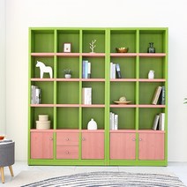 나산가구 수납 1200 책장, 핑크연두