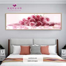 보석자수나라 diy 보석십자수 비즈 큐빅 구슬 자수 장미꽃 100x35cm (15시까지 주문건 국내당일발송), 혼합색상, 1개