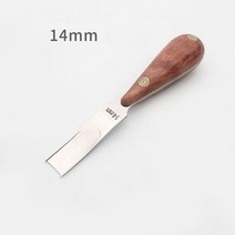 실용적인 가죽 공예 가장자리 베벨러 스카이빙 베벨링 나이프 절단 수공예 도구 배꽃 나무 손잡이, 14mm