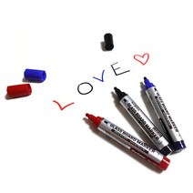 럭시글라스보드 유리칠판용 보드마카(진한 발색 생잉크)-3색(검 파 빨), 파란색, 1개