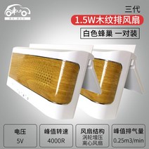 [XiangBaiLing해외구매대행]태양광 자동차 창문 환풍기 배기 팬 냄새배출 트럭 송풍기, 탑 모델 [터보팬] 화이트 벌집 2개