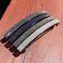 SUNNYDAY 고급 큐빅 슬림 일자 자동핀 머리핀 헤어 악세사리 삔/ 한묶음 반묶음 반머리 줄란 헤어핀 I2