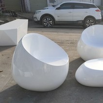 야외 벤치 FRP 디자인 체어 롱 의자 옥외 공원 카페, A 88x80x76 센치메터