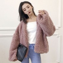 3컬러 뽀글이 점퍼 자켓 여성 가오리핏 가디건