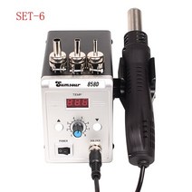 hot air gun 858d 700w bga rework 솔더 스테이션 납땜 heat air gun station 220v110v for smd smt 용접 수리 선물, 협력사, 220v EU 플러그, 세트 6, 1개
