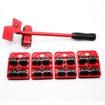 Furniture Lifter Easy Moving Sliders 5 Packs Mover Tool Set Heavy Appliance & Lifting System, 01 빨간