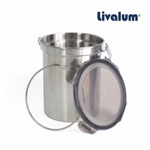 국내산 밀폐 스텐 304 음식물 쓰레기통 수거통 음쓰통 3L