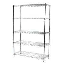 코랙코리아 25파이 산업용 메탈랙 5단 450 x 1200 x 1800 mm, 실버