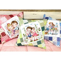 더스티치 십자수 쿠션 패키지 DIY 만들기 세트 캐릭터, 사선패치쿠션-하늘