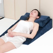위편한베개 역류성 식도염 방지 경사 숙면 배게 식도 위식도 역류 요 슬로프 위산 속쓰림 침대 베개, [04] 이중매트(디폴트네이비블루)+매트[서머매트], [01] 그림과 같이