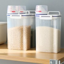 잡곡 투명 보관용기 손잡이 계량기컵 쌀통 쌀통추천, 2kg