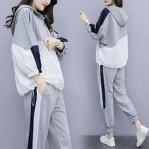 WHR M~4XL 여성 트레이닝복세트 봄가을 맨투맨 조거팬츠 츄리닝 데일리룩 빅사이즈 패션