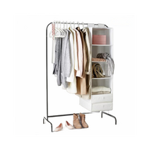 MULIG 옷걸이 행거 행거블랙 405.618.43+부메랑 옷걸이 어깨패드, 6단수납함