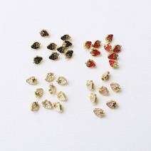 인형) (5개) 6mm 딸기단추, 연핑크