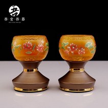 촛대 유리 연꽃 쇼트 램프 등잔 스탠드 불기구 용품 대전 양초 장명등 가정용 공불등 홀더 334858, 연꽃 고침 /맞아
