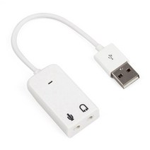 외장사운드카드 USB 유선 사운드 카드 드라이브 프리 외부 아날로그 7.1 채널 데스크탑 노트북, 하얀