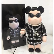 피규어 소품 사무실 컬렉션 곰인형 곰돌이 토이 장식용 홈 사무실 베어브릭 피규어 선물, 블랙 코코【400%-28CM 높이】