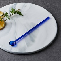 모던하우스 글라스룸 내열 유리 머들러 스푼 20cm BLUE GA0821003, 1개