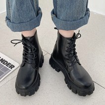 라블 키높이 통굽 레이스업 워커 6cm