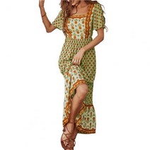 휴양지 뷔스티에 레이어드 펀칭 77사이즈 나트랑 괌 다낭 동남아 해외여행 여름 원피스 맥시 드레스 스퀘어 넥 하이 컷 밑단